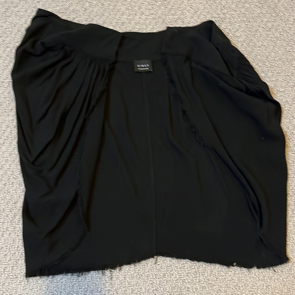 Raw edge wrap skirt